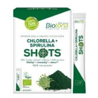 Chlorella + Espitulina raw shots Bio Vegan Biotona